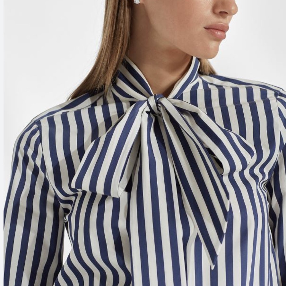 Ralph Lauren Purple Label Blue and White Striped Button Down Shirt